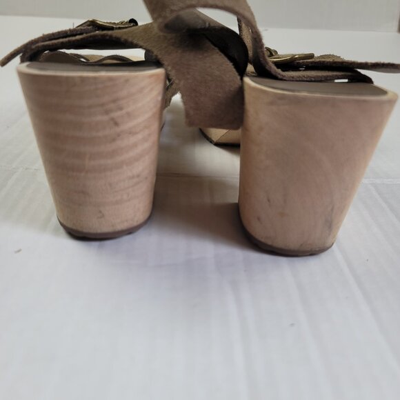 LOFT Criss Cross Leather & Suede Clog Sandals - Picture 5 of 16